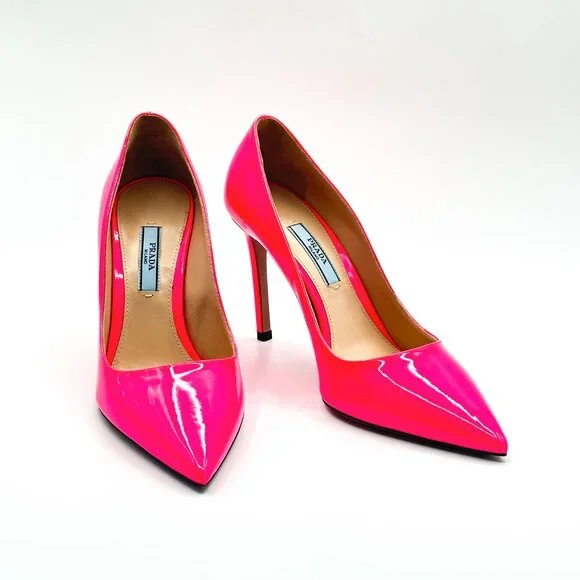 Prada Neon Pink Pumps- Size 36.5 - Picture 6 of 14